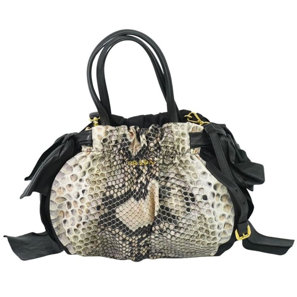 Prada Python Pattern 2-Way Shoulder Bag Handbag P… - image 1